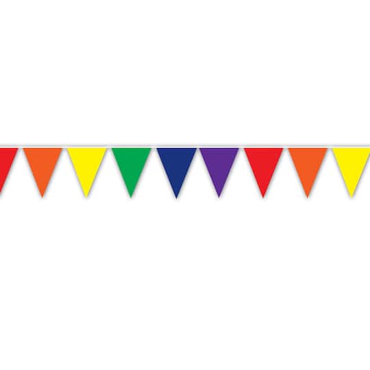 Beistle 12ft. Rainbow Pennant Banners Pack, 2ct.